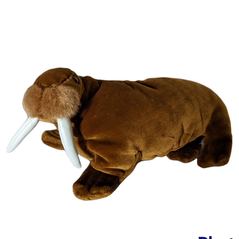 Dakin Brown Stuffed Walrus with Vinyl Tusks